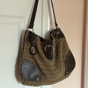Brown Crochet Shoulder Bag